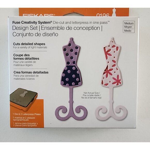 Fiskars Fuse Creativity System Design Set #0196 Dress Form Die & Letter Press - Picture 2 of 6